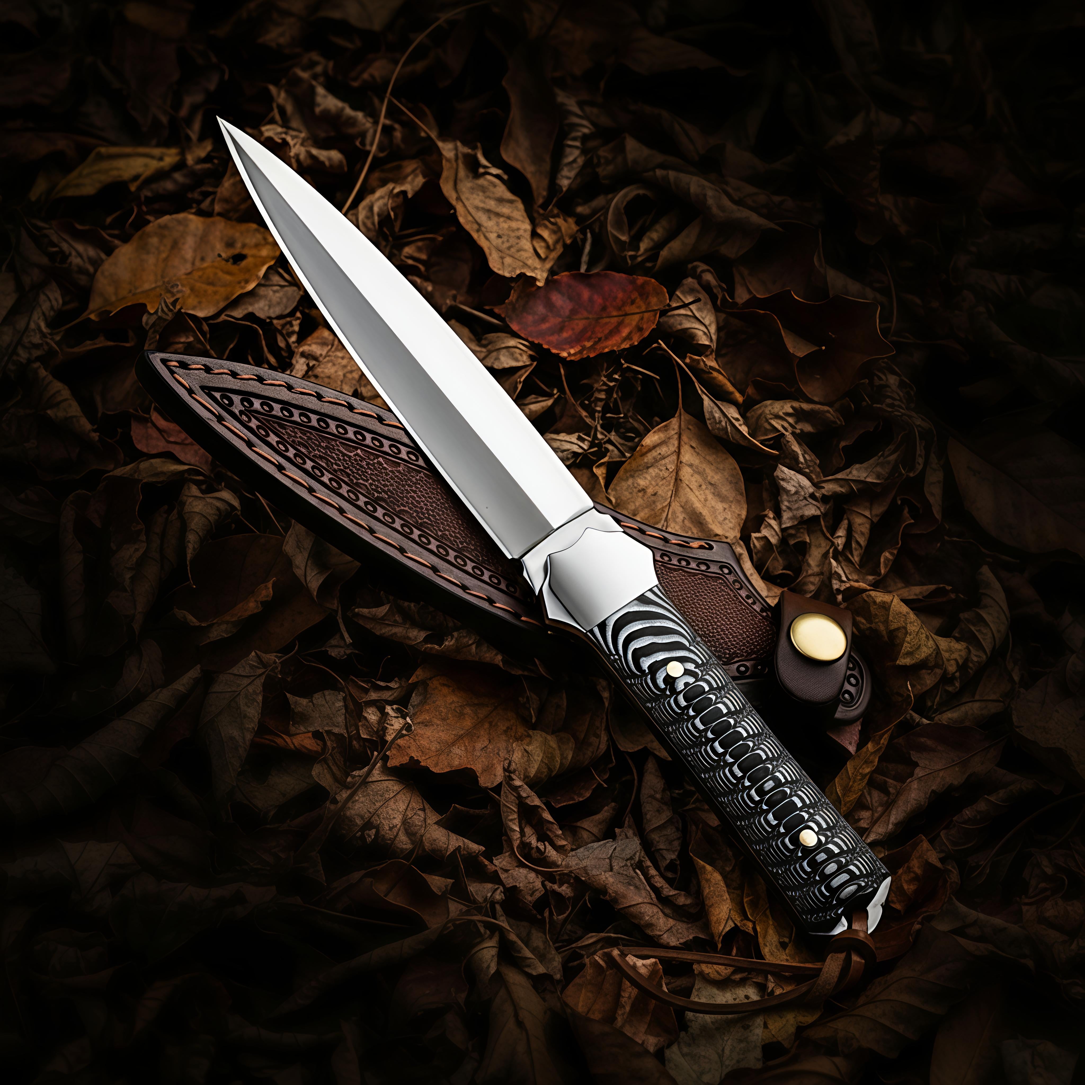 ALLAN D2 & VG10 Damascus Steel Knife | Full Tang Outdoor & Kitchen