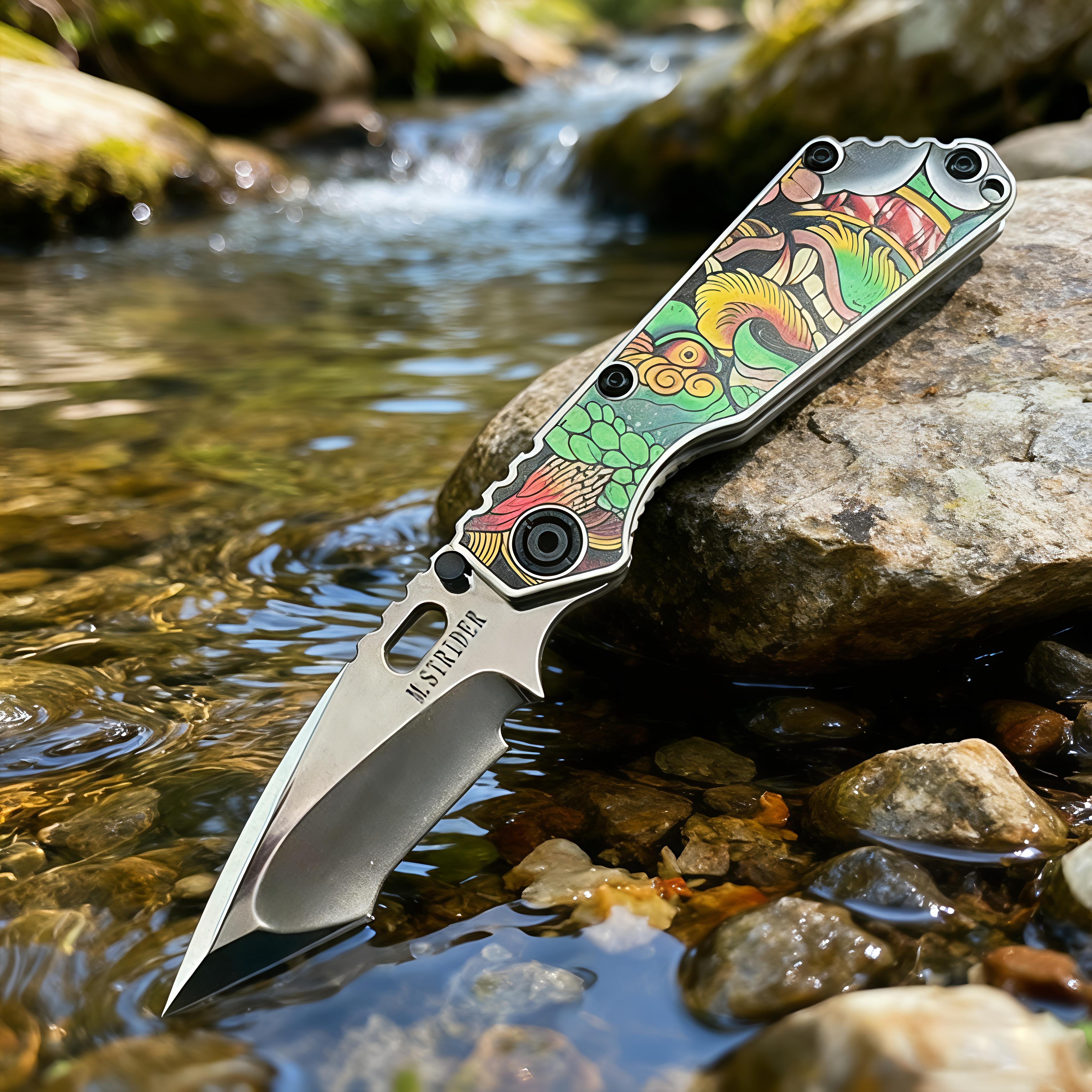 LUTHER Folding Knife | D2 Steel + TC4 Titanium | Fishing Camping