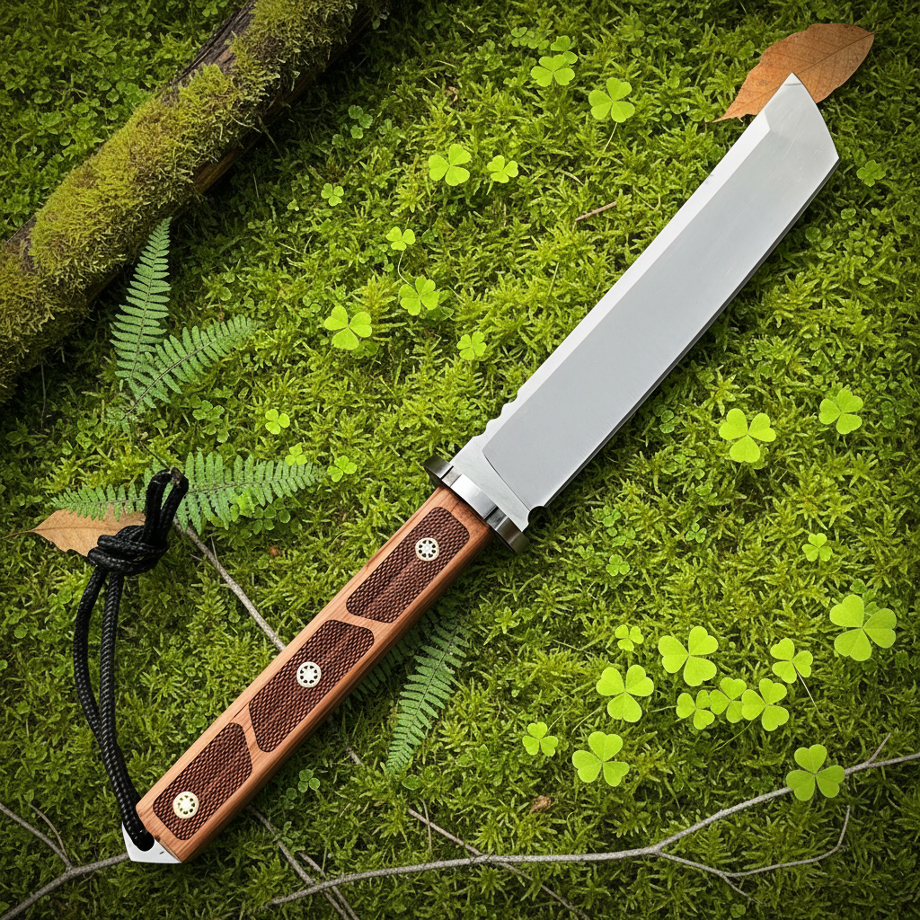 AUS-10 knife flat moss background template 2
