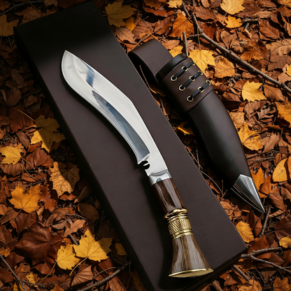 Knife with Autumn Leaves Background 1